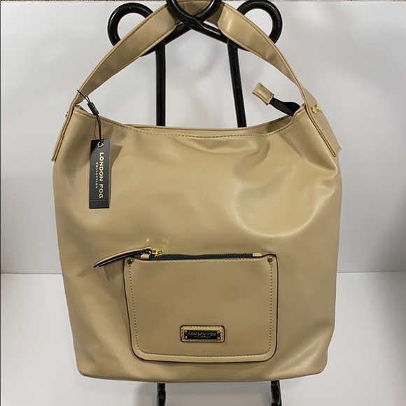 London Fog pale taupe Leanna hobo bag - Picture 1 of 15